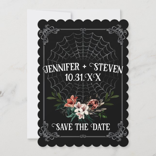 Dark Moody Goth Wedding Save the Date Invitation (Front)