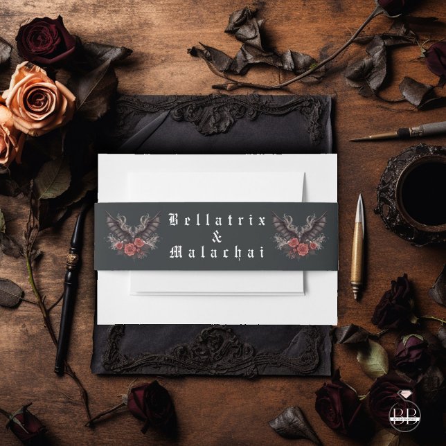 Dark Moody Gothic  Invitation Belly Band (Creator Uploaded)