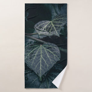 Dark Moody Ivy Nature Photo Bath Towel