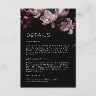Dark Moody Magnolia Flowers Enclosure Card