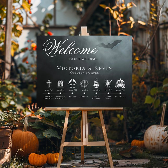 Dark Moody Midnight Bat & Fog Order of Events Poster (Creator Uploaded)