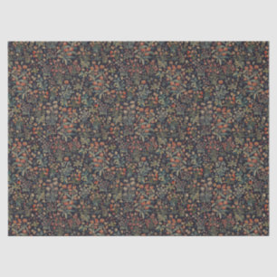 Dark Moody Midnight Forest Floral Botanical Tissue Paper