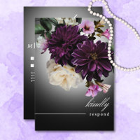 Dark Moody Midnight Purple Floral Romance Details