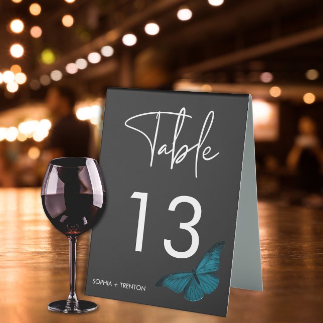 Dark Moody Minimal Teal Moth Wedding (Creator Uploaded)