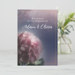 Dark Moody Navy & Blush Wedding Invitation Pink