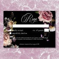 Dark Moody Pastel Opulent Floral Black No Dinner