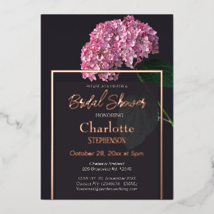 Dark Moody Pink Hydrangea Bridal Shower Rose Gold 