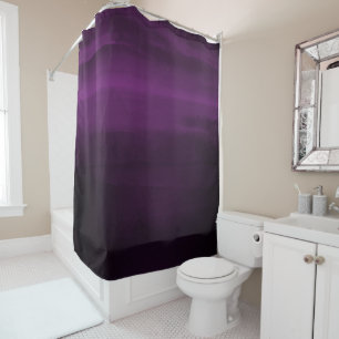 Dark Moody Purple Plum Modern Watercolor Chic Shower Curtain