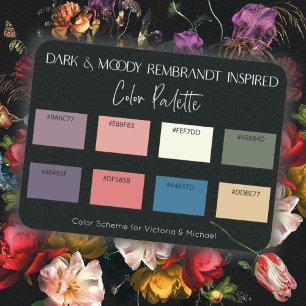 Dark & Moody Rembrandt Inspired Colour Palette Car Invitation