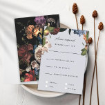 Dark Moody Romantic Floral Dutch Painterly RSVP Invitation<br><div class="desc">Dark jewel toned florals inspired by dutch masters on the back. Customise the background colour on the front and the back. All of the text is editable.</div>