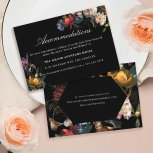 Dark Moody Romantic Floral Painting Accommodations Business Card