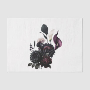 Dark Moody Romantic Floral Wedding Tissue Paper