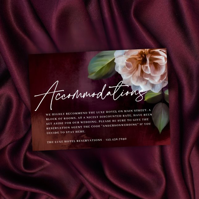 Dark + Moody Rustic Floral Wedding Enclosure Card (Creator Uploaded)