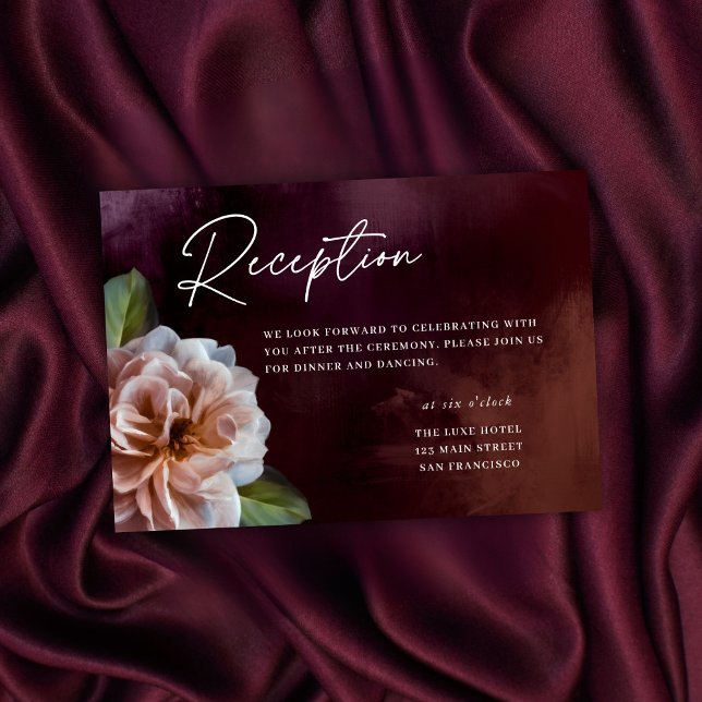 Dark + Moody Rustic Floral Wedding Enclosure Card (Creator Uploaded)