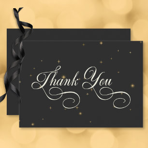 Dark Moody Victorian Stars Wedding Thank You Card