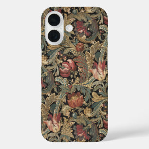 Dark Moody Vintage Floral Botanical Pattern iPhone 16 Case