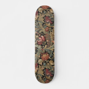 Dark Moody Vintage Floral Botanical Pattern Skateboard