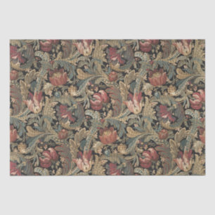 Dark Moody Vintage Floral Botanical Pattern Tissue Paper