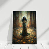 Dark Moon Witch – Ritual Circle Wall Poster