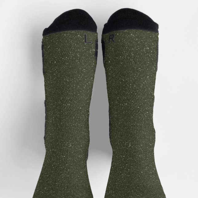 Dark Moss Glitter Crew Socks – Custom Men’s Bulk (Top)