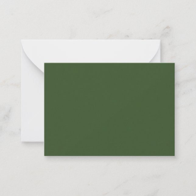 Dark Moss Green Solid Colour Card (Front)