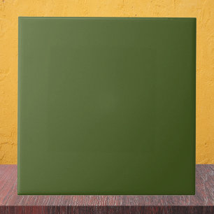 Dark Moss Green Solid Colour Ceramic Tile