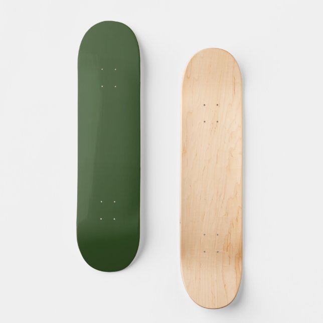 Dark Moss Green Solid Colour Skateboard (Front)