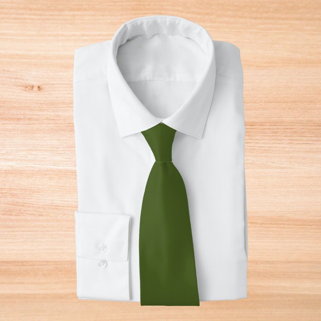 Dark Moss Green Solid Colour Tie (Creator Uploaded)