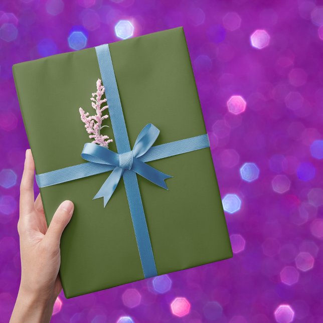 Dark Moss Green Solid Colour Wrapping Paper (Creator Uploaded)
