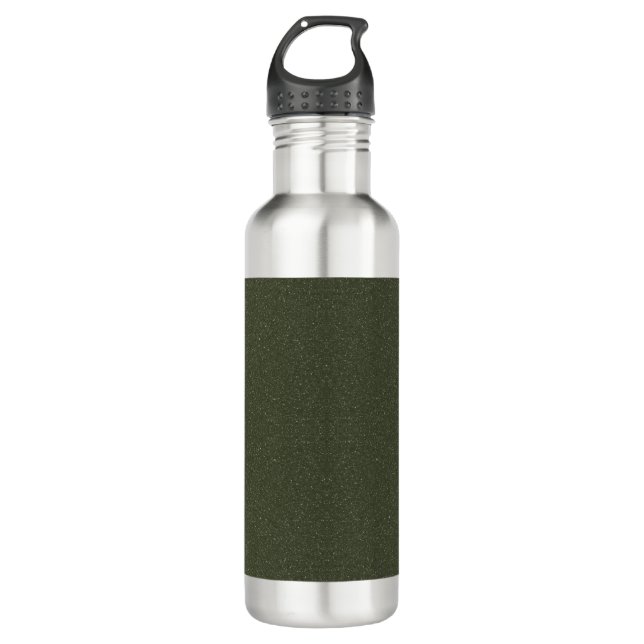 Dark Moss Textured Custom Water Bottle (Front)
