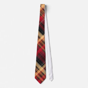 Dark Multi Colour Plaid Pattern Men's Neck Tie