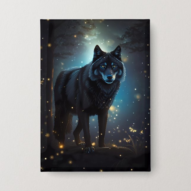 Dark Mysterious Black Wolf  (Front)