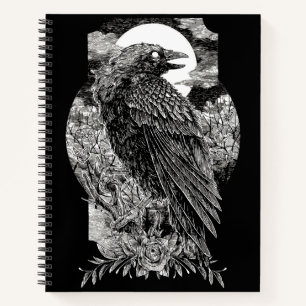 Dark Mystical Raven Notebook