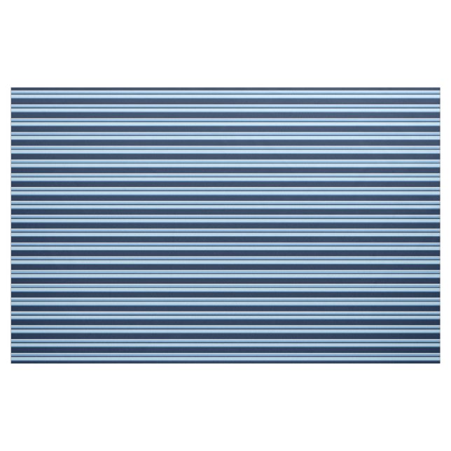 Dark Nautical Light Blue Blue Stripes Pattern Fabric (Fat Quarter)
