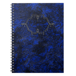 Dark navy black stone marble granite textured prin notebook