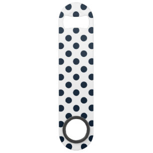 Dark navy blue polka dots