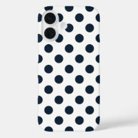 Dark navy blue polka dots