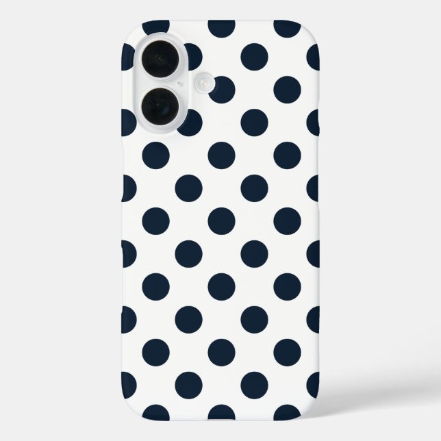 Dark navy blue polka dots Case-Mate iPhone case (Back)