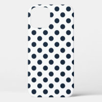 Dark navy blue polka dots