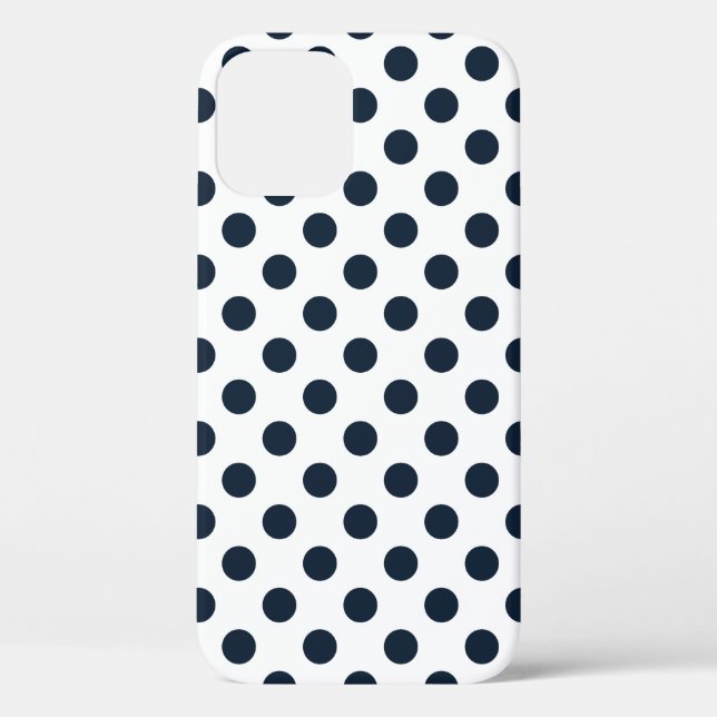 Dark navy blue polka dots Case-Mate iPhone case (Back)