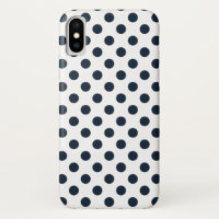 Dark navy blue polka dots