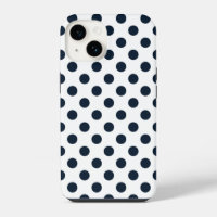 Dark navy blue polka dots