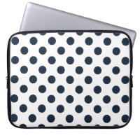Dark navy blue polka dots