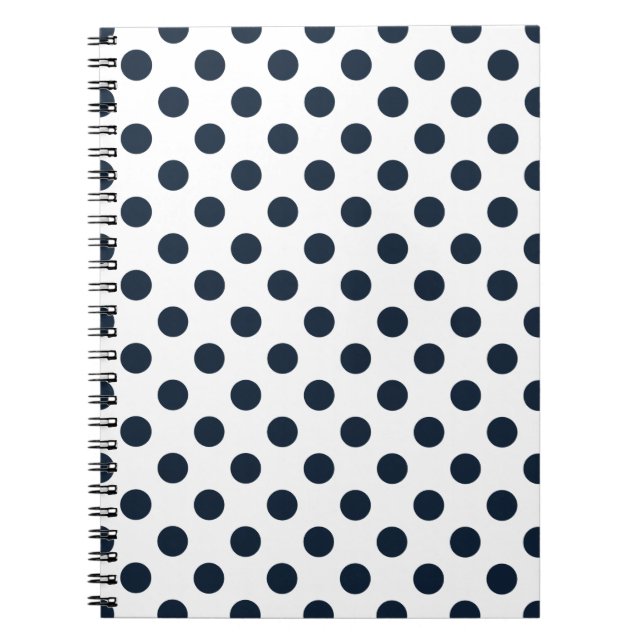 Dark navy blue polka dots notebook (Front)