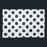 Dark navy blue polka dots tea towel<br><div class="desc">Dark navy blue polka dots on white background</div>