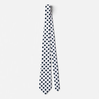Dark navy blue polka dots tie