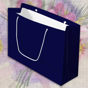Dark Navy Blue solid minimalist Large Gift Bag