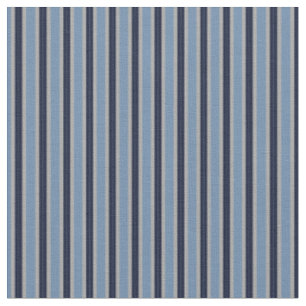 Dark Navy, Dusty Blue and gray stripes Fabric