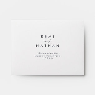 Dark Navy Font Self Addressed RSVP Envelope
