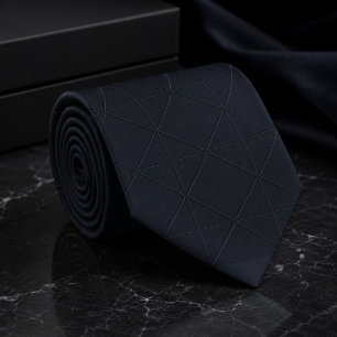 Dark Navy Funeral Geometric Tie